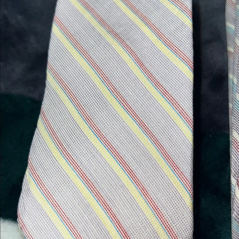 Vintage Mario Valentino Pastel Striped Men's Tie Set
